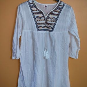 White Cotton Summer Beach Dress